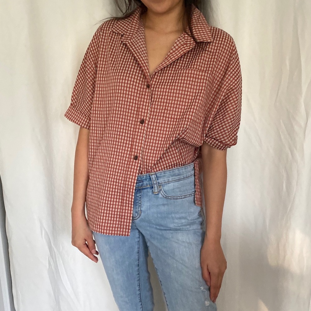 Orange Button Down